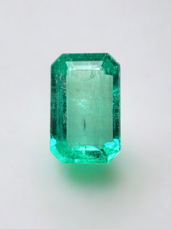 1.21 Carat 8.5mm x 5mm Natural Loose Colombian Emerald-Elongated Emerald Cut