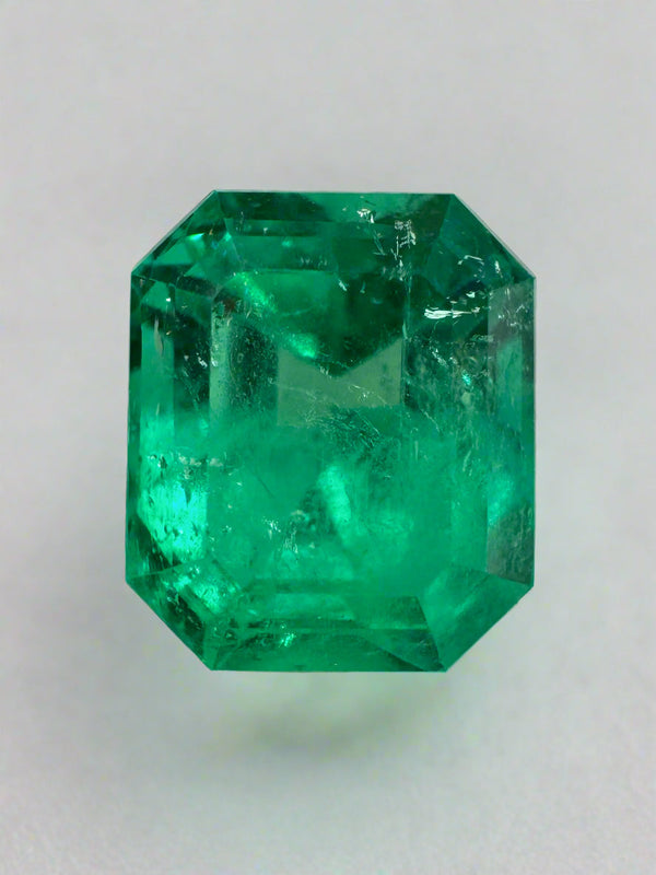 4.82 Carat 11x9 Gemmy Rich Green Natural Loose Colombian Emerald-Emerald Cut