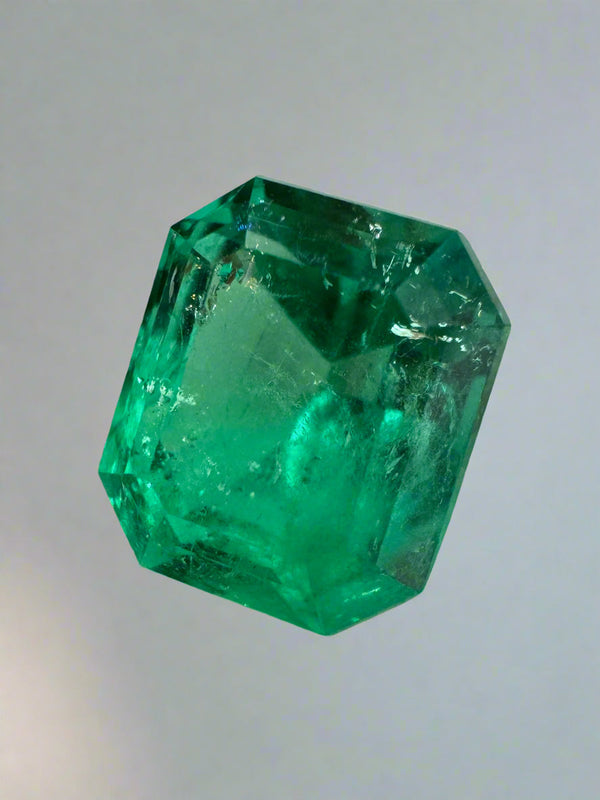 4.82 Carat 11x9 Gemmy Rich Green Natural Loose Colombian Emerald-Emerald Cut