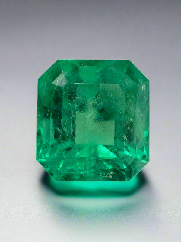 5.29 Carat 10.5x10 Vibrant Loose Colombian Emerald-Asscher Cut