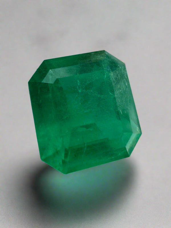 5.94 Carat 12x11 Deep Green Natural Loose Colombian Emerald- Emerald Cut