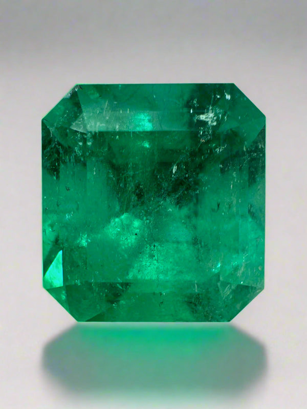 7.40 Carat Muzo Intense Green Natural Loose Colombian Emerald-Asscher Cut