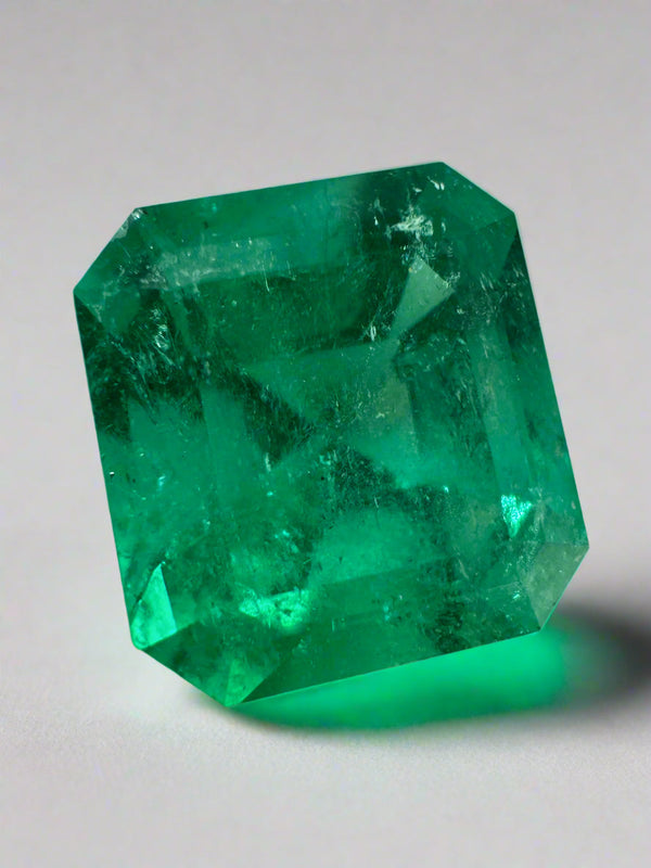 7.40 Carat Muzo Intense Green Natural Loose Colombian Emerald-Asscher Cut