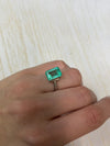 5.55 Carat 12x8 Pastel Green Natural Loose Colombian Emerald- Emerald Cut