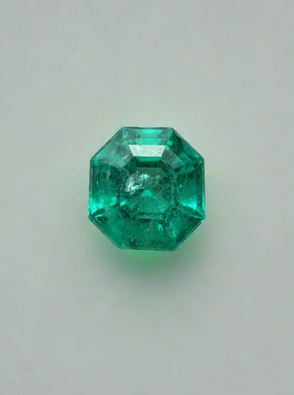 1.50 Carat 7x7 Bluish Green Octagon Cut Natural Unset Colombian Emerald