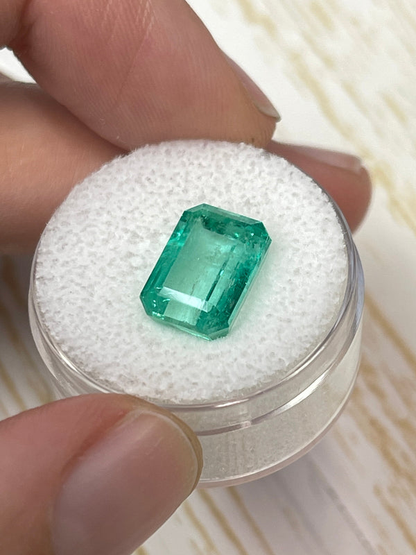 5.76 Carat 12x8 Clear Green Natural Loose Colombian Emerald- Emerald Cut