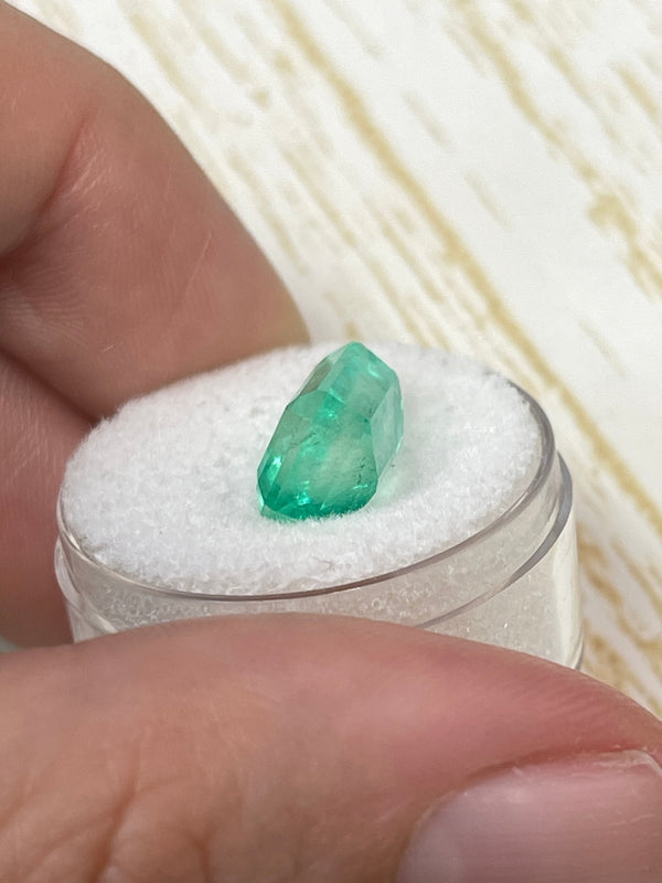 5.76 Carat 12x8 Clear Green Natural Loose Colombian Emerald- Emerald Cut