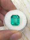 7.22 Carat 13x10 Bluish Green Loose Colombian Emerald- Emerald Cut