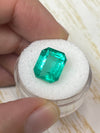 7.22 Carat 13x10 Bluish Green Loose Colombian Emerald- Emerald Cut