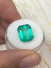 7.22 Carat 13x10 Bluish Green Loose Colombian Emerald- Emerald Cut