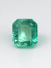 1.60 Carat 7.5x6.5 Pastel Light Green Loose Colombian Emeralds-Emerald Cut