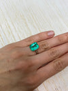 7.22 Carat 13x10 Bluish Green Loose Colombian Emerald- Emerald Cut