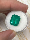7.51 Carat 13.5x11 Deep Forest Green Emerald Cut Loose Colombian Emerald-Emerald Cut