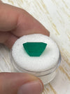 7.51 Carat 13.5x11 Deep Forest Green Emerald Cut Loose Colombian Emerald-Emerald Cut