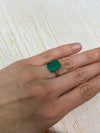 7.51 Carat 13.5x11 Deep Forest Green Emerald Cut Loose Colombian Emerald-Emerald Cut