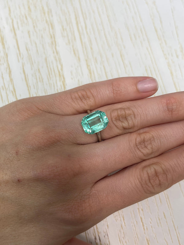 7.62 Carat 13x10 Clear Loose Colombian Emerald- Emerald Cut