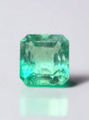 1.78 Carat 7.5x7 Chipped Limish Green Asscher Cut Natural Unset Colombian Emerald