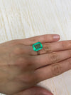 8.20 Carat 14x11.4 Medium Green Emerald Cut Loose Colombian Emerald-Emerald Cut