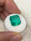 8.81 Carat 12.5x12.5 Glowing Green Natural Loose Colombian Emerald-Asscher Cut
