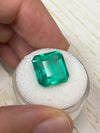 8.81 Carat 12.5x12.5 Glowing Green Natural Loose Colombian Emerald-Asscher Cut