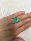 8.81 Carat 12.5x12.5 Glowing Green Natural Loose Colombian Emerald-Asscher Cut