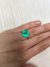 8.81 Carat 12.5x12.5 Glowing Green Natural Loose Colombian Emerald-Asscher Cut
