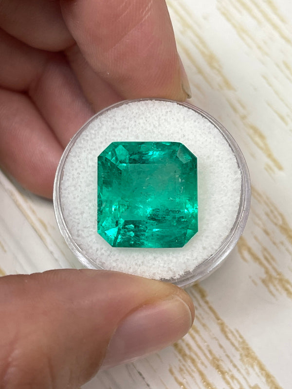 Large 15.28 Carat GIA Certificate 15.5x14.5 Loose Colombian Emerald- Emerald Cut