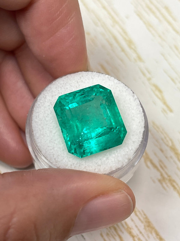 Large 15.28 Carat GIA Certificate 15.5x14.5 Loose Colombian Emerald- Emerald Cut