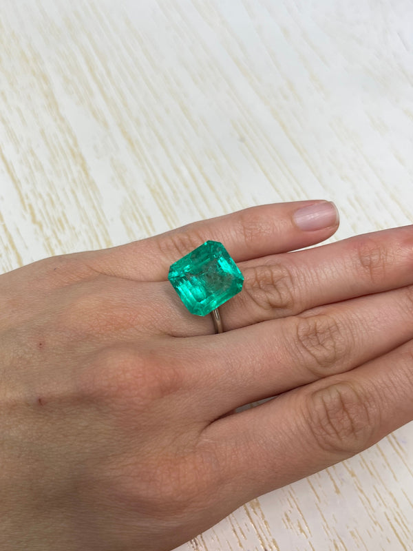 Large 15.28 Carat GIA Certificate 15.5x14.5 Loose Colombian Emerald- Emerald Cut