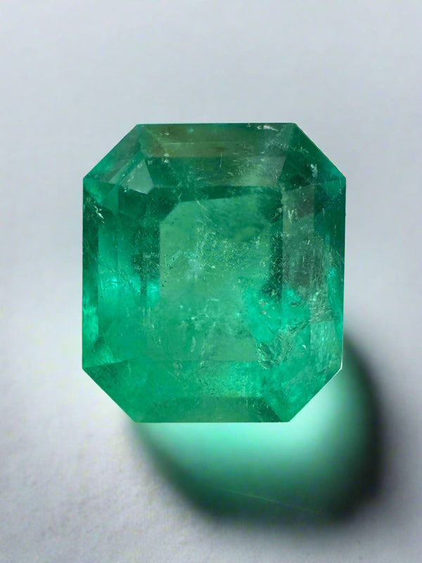 6.99 Carat 12x11 Spring Green Natural Loose Colombian Emerald-Emerald Cut