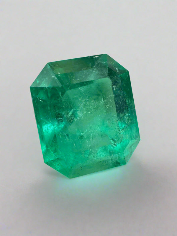 6.99 Carat 12x11 Spring Green Natural Loose Colombian Emerald-Emerald Cut