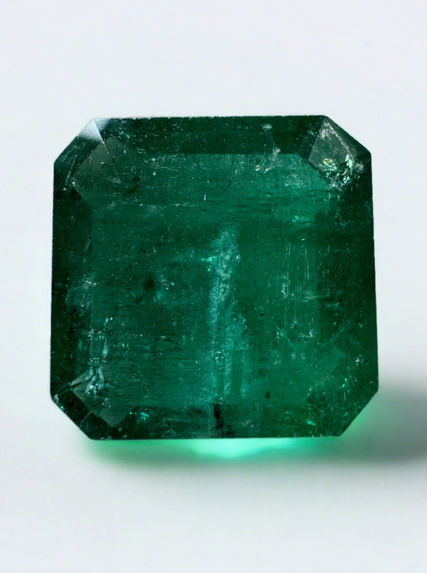 Large 10.02 Carat 13.5x13.5 Dark Green Natural Loose Zambian