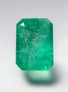 Large 10.03 Carat Earthy Brick 14x10 Green Emerald Cut Loose Colombian Emerald-Emerald Cut