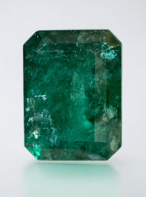 Large 12.45 Carat 15.6x12 Deep Green Natural Loose Zambian Emerald- Emerald Cut