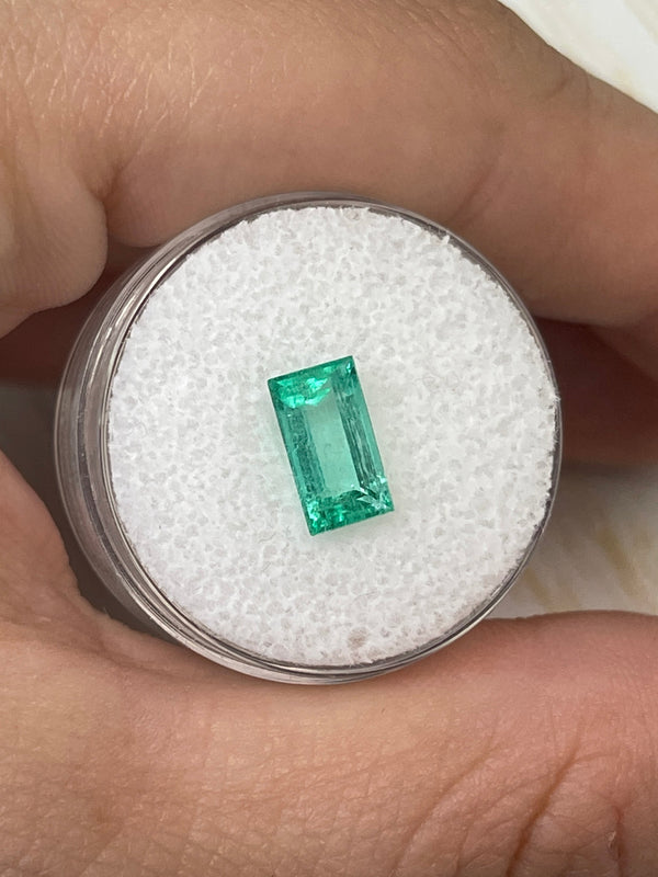 1.72 Carat Vivacious 9.4x5.2 Natural Loose Colombian Emerald-Baguette