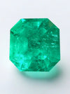Large 13.46 Carat Minor Oil 14.5x14 Dark Green Natural Loose Colombian- Asscher Cut