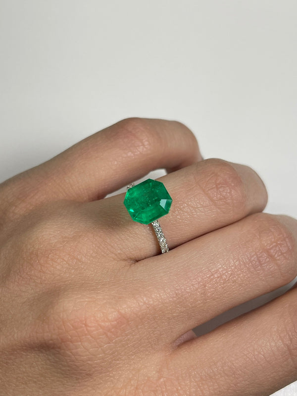 3.56 Carat AAA Vivid Muzo Natural Loose Colombian Emerald-Asscher Cut