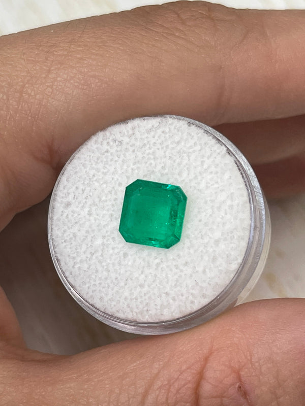 1.97 Carat Spready 8.5x8.5 Muzo Green Natural Loose Colombian Emerald- Asscher Cut
