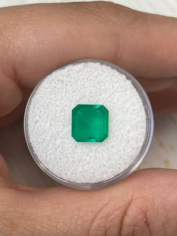 1.97 Carat Spready 8.5x8.5 Muzo Green Natural Loose Colombian Emerald- Asscher Cut
