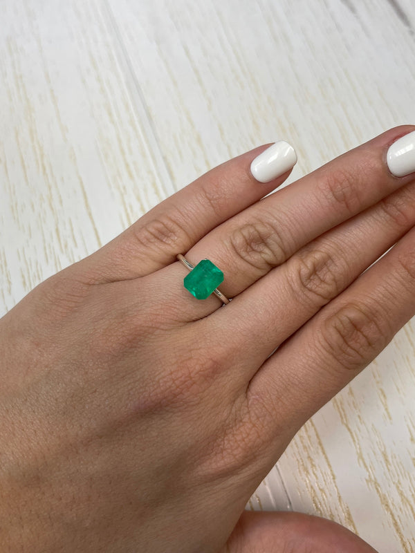 2.52 Carat Intense Green Natural Loose Colombian Emerald- Emerald Cut