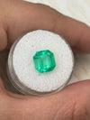 3.21 Carat 9x9 Yellowish Green Natural Loose Colombian Emerald-Asscher Cut