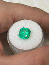 3.21 Carat 9x9 Yellowish Green Natural Loose Colombian Emerald-Asscher Cut