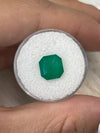 3.74 Carat 9.6x9.2 Forest Green Colombian Emerald-Asscher Cut with Clipped Corners