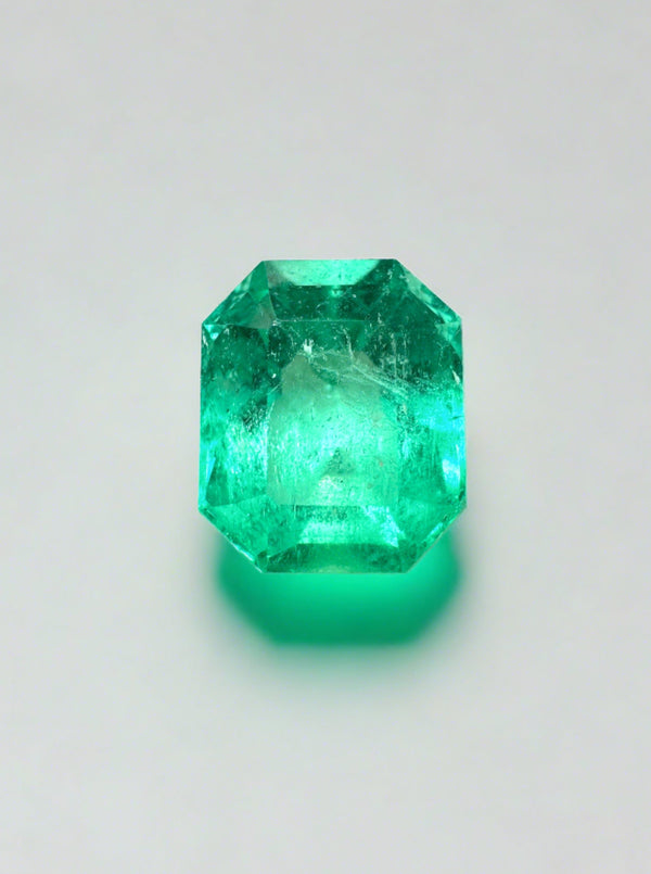 2.28 Carat 8.5x7 GLOWING Muzo Green Natural Loose Colombian Emerald-Emerald Cut