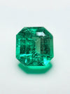 2.57 Carat GIA Vivid Bluish Green Natural Loose Colombian Emerald- Asscher Cut