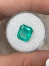 4.17 Carat 11x9 Bluish Green Natural Loose Colombian Emerald-Classic Emerald Cut