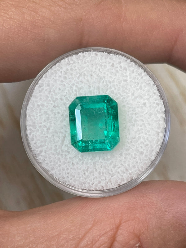 4.17 Carat 11x9 Bluish Green Natural Loose Colombian Emerald-Classic Emerald Cut