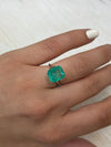 4.17 Carat 11x9 Bluish Green Natural Loose Colombian Emerald-Classic Emerald Cut