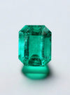 2.71 Carat AAA+ GIA Certified 9x7.5 Vivid Bluish Green Natural Loose Colombian Emerald- Emerald Cut