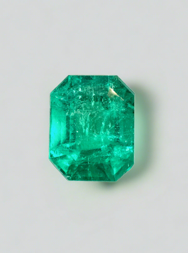 2.73 Carat 9x7 Fine Bluish Green Natural Loose Colombian Emerald- Emerald Cut